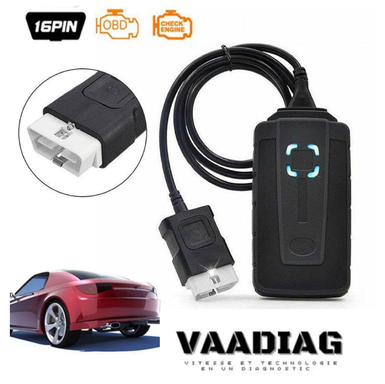 VAADIAG DS 2021.10 Outil Valise Diagnostique Scanner Multimarque Standard Double Board Auto Camion CDP Compatible Delphi Auto COM Wow Balise Interface Sonde Vci Multi Marque Appareil Diagnostic Obd2